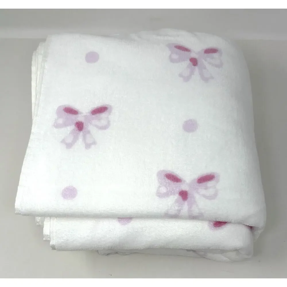 Laura Ashley Pink Bows Beach Towel Pink White 36 x 72